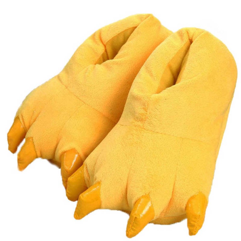 acdiac Unisex Soft Animal Paw Claw Slippers Fun Fuzzy Home Costume Shoes (M, yellow) - Image 1